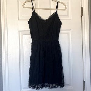Abercrombie & Fitch Black Lace Spaghetti Strap Dress in a size Small